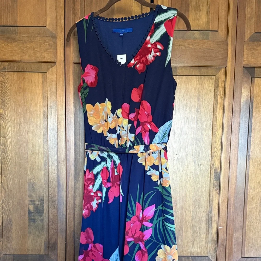 NWT Apt. 9 Navy Floral Maxi High-Low Dress - Picture 1 of 4